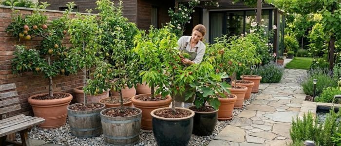 Овощната градина в модерния двор - кашпи